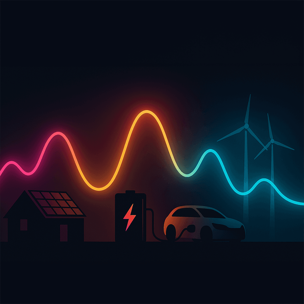 Visualisierung dynamischer Börsenstrompreise mit PV-Anlage, Speicher und Wallbox