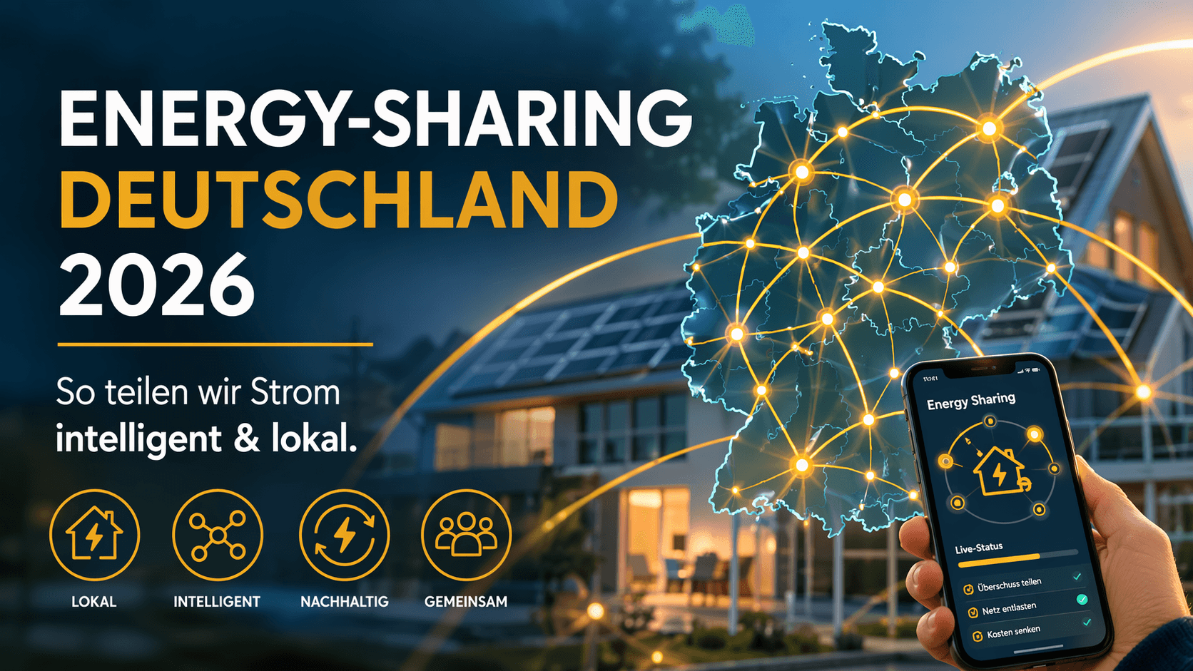 Visualisierung von gemeinsam genutztem Solarstrom in einem Wohnquartier