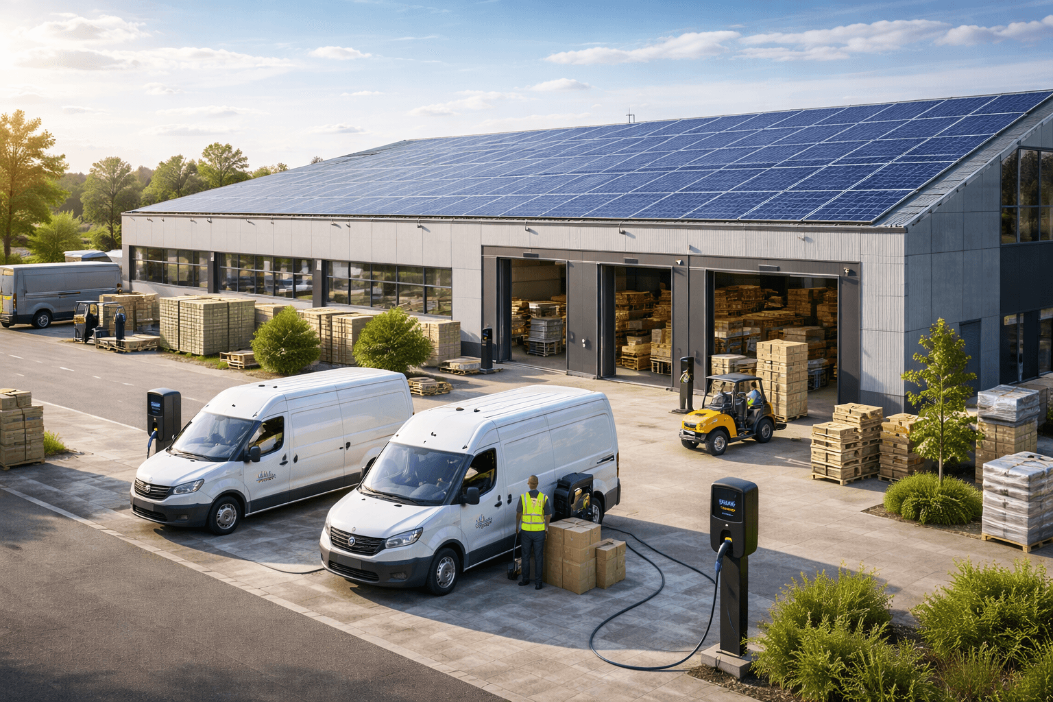 PV-Anlage auf Gewerbehalle mit Produktion